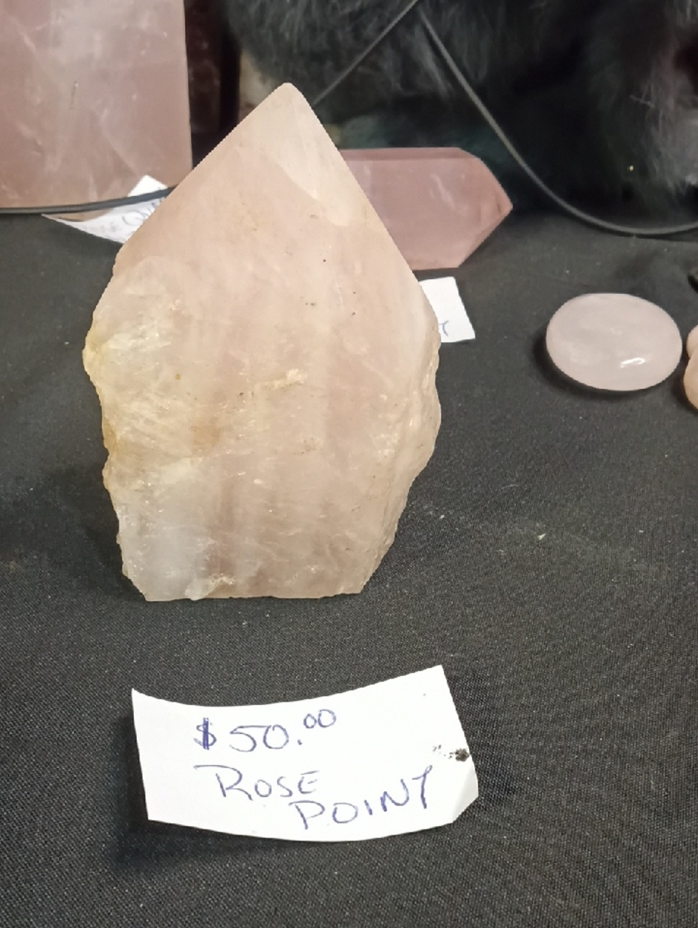 Natural Rose Quartz Point Crystal - Pink